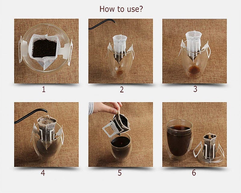 YOKIND 100PCS Portable Coffee Filter Paper Bag Hanging Ear Drip Coffee Bag Perfect for Travel, Camping, Home, Office - Image 3